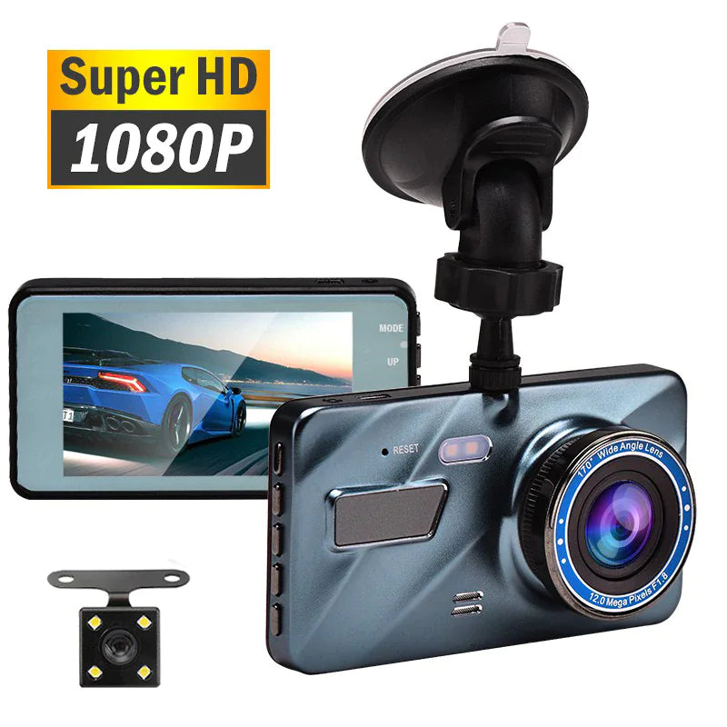 HD 1080P Car Dual Lens Dash Cam 4" DVR Recorder Front & Rear Camera Night Vision