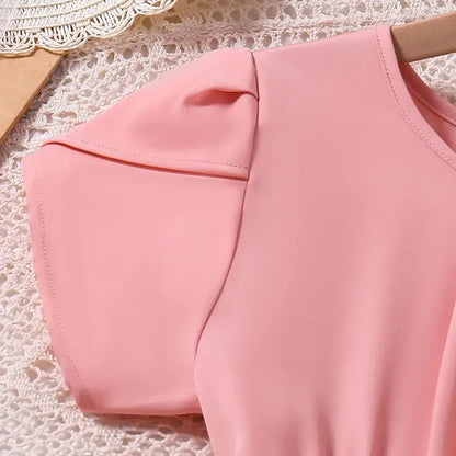 Pink Short-Sleeve Dress