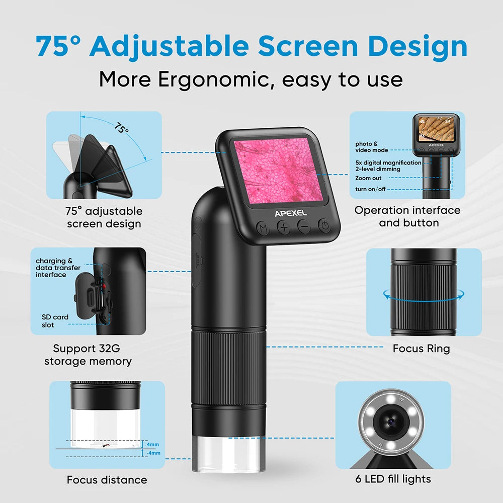 Digital Microscope with LCD Screen