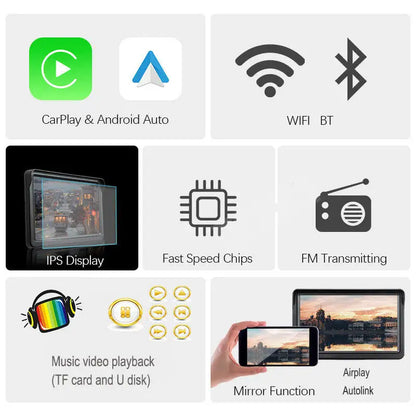 Portable Car Infotainment System - Carplay + Android Auto + Airplay + Navigation