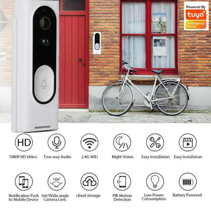 WiFi Ring Doorbell 1080P HD Security Camera Wireless Door Bell Camera With Chime