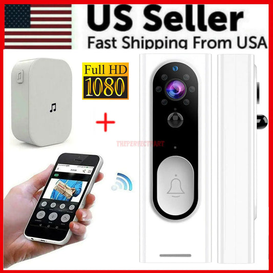 WiFi Ring Doorbell 1080P HD Security Camera Wireless Door Bell Camera With Chime