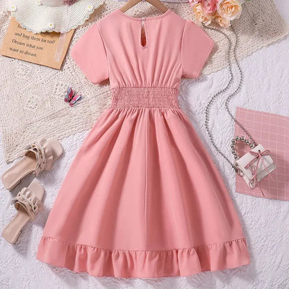 Pink Short-Sleeve Dress