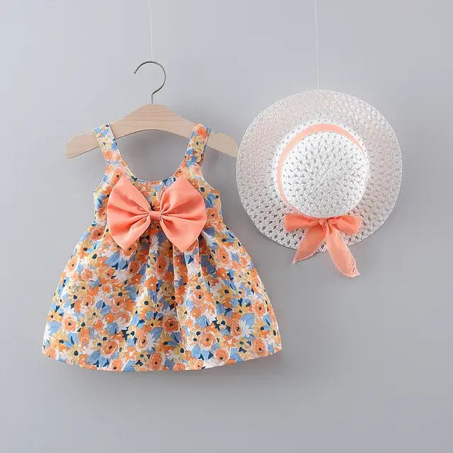 Baby Girl Floral Dress and Bloomer Set