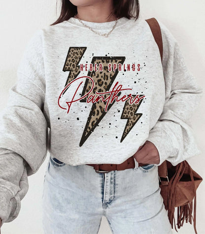 Custom Leopard Lightning Mascot Sweatshirt